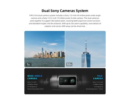 3軸のギンバルカメラ ドローン Fimi X8 テレ 4k 60fps ブラシレスモーター 37分飛行時間