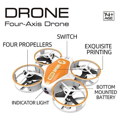 ミニリモート制御玩具機 360回転とLEDライト 組み立て状態 準備済み X11 オレンジ