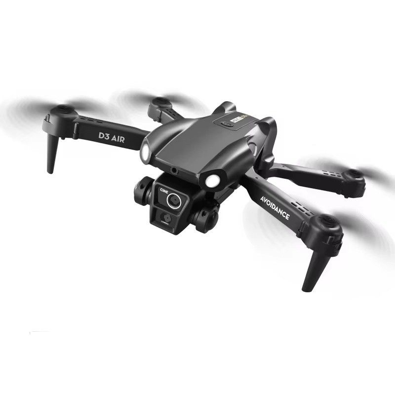 2024 D3 空気ドローン LEDライト 360度 転倒型 脱頭型 オプティカルフロー位置付け 折りたたむ式 RCドローン 初心者向け
