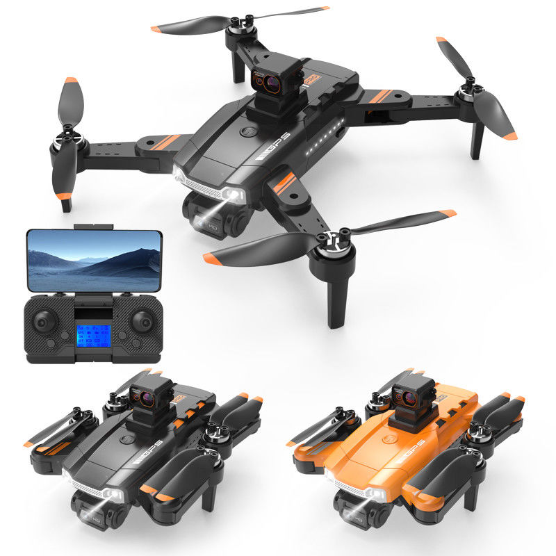 HDカメラとHD航空写真 クアッドコプター リモコン S1 ブラシレスレーザー障害物回避 ドローン 黒 オレンジ